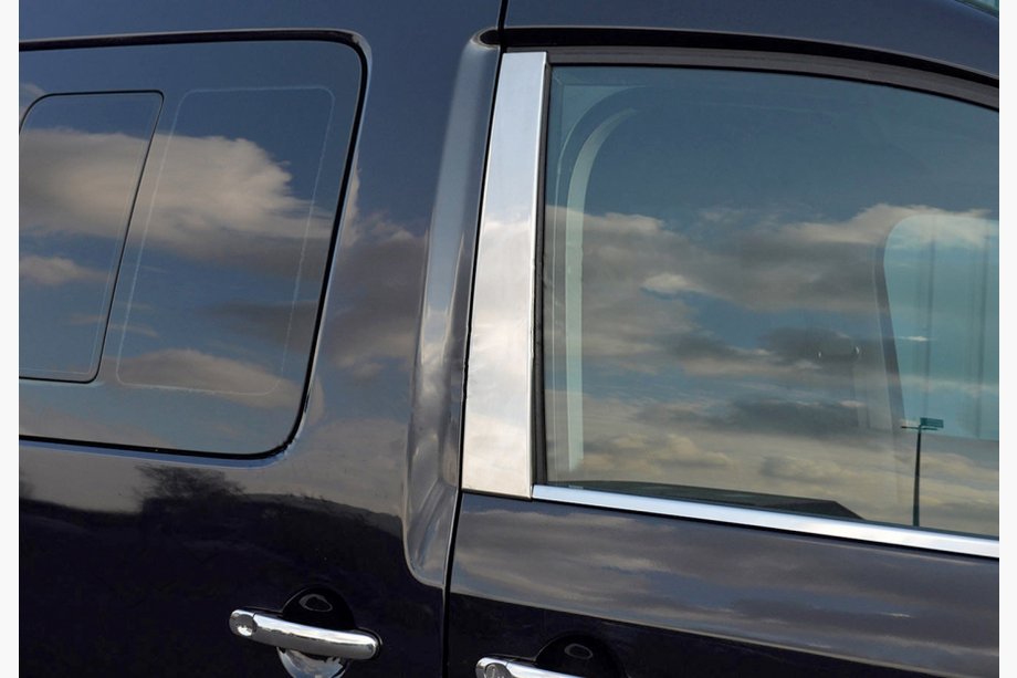 Volkswagen Caddy 2004-2010 Edelstahl Zierleisten für Türsäulen (2 Stk.) Carmos - Türkischer Edelstahl Image