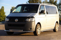 Volkswagen T5 2010-2015 Unterer Doppelrohrschutz 70/48mm Edelstahl Foto 1