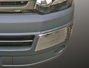 Volkswagen T5 2010-2015 Edelstahl Eckenschutz für vordere Stoßstange (2 Stk) Foto 1