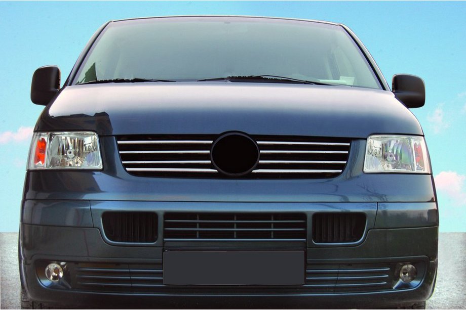 Volkswagen T5 Transporter 2003-2010 Chrom Zierleisten für Kühlergrillrand (8 Stk, Edelstahl) Image