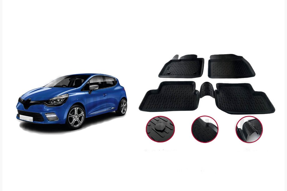 Renault Clio IV 2012-2019 Gummimatten (4 Stk, Niken 3D) Image