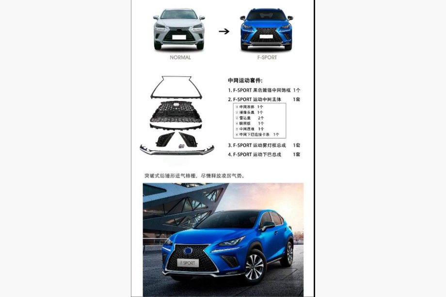 Lexus NX 2014-2021 Frontgrill mit Frontspoiler F-Sport (2018+) Image