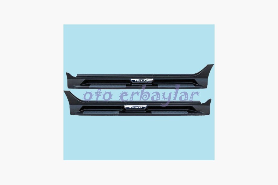 Hyundai Tucson JM 2004- Seitliche Trittbretter Kunststoff S003 (Kunststoff) Dunkelgrau Image
