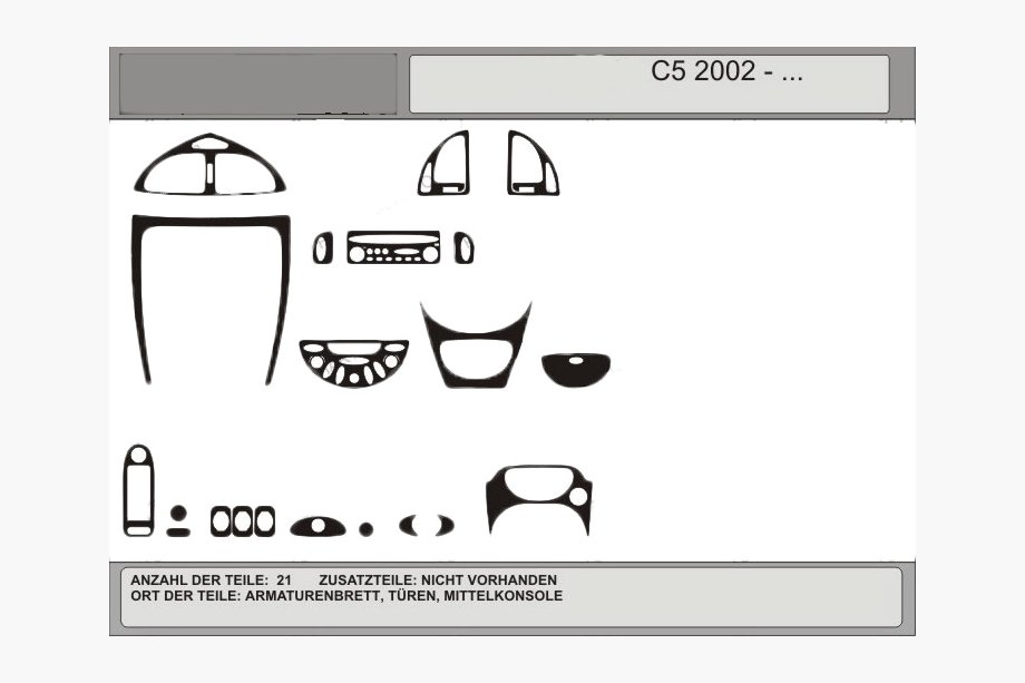 Citroen C-5 2008-2017 Angebot! Armaturenbrett Blenden (Carbon-Optik) Image
