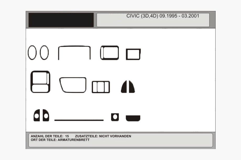 Honda Civic 1995-2001 ANGEBOT! Armaturenbrett Blenden in Holzoptik Image