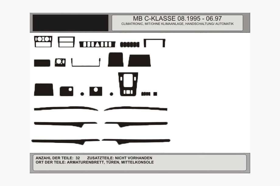 Mercedes C-class W202 1993-2001 ANGEBOT! Armaturenbrett Blenden in Holzoptik (1995-1997) Image
