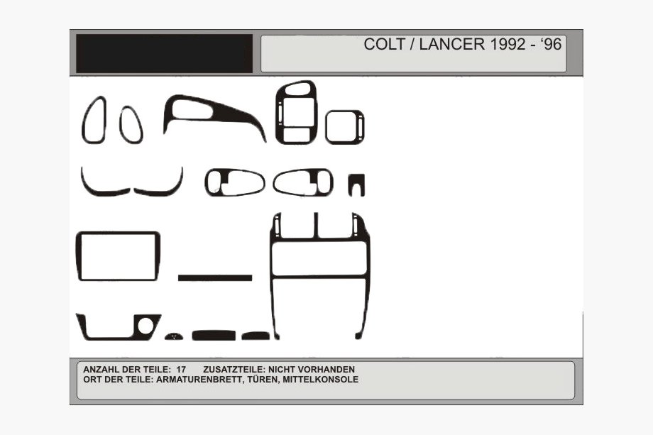 Mitsubishi Colt 1992-1996 Angebot! Armaturenbrett Blenden (Carbon-Optik) Image