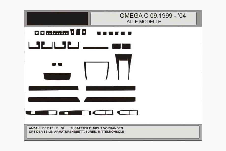 Opel Omega B 1994-2003 ANGEBOT! Armaturenbrett Blenden in Aluminium-Optik (1993-1999) Image