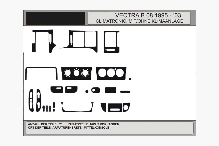 Opel Vectra B 1995-2002 Armaturenbrett Blenden in Holzoptik (ANGEBOT) Image
