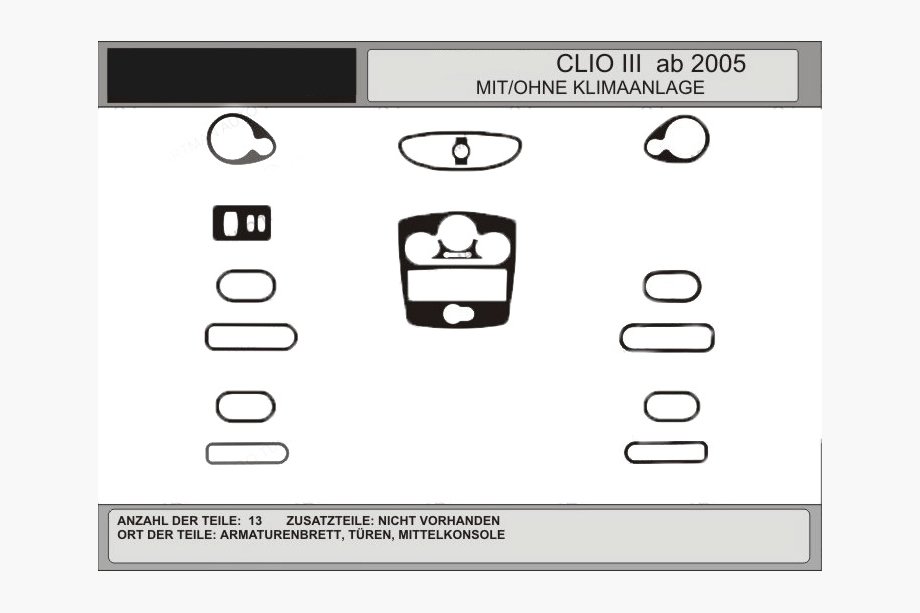 Renault Clio III 2005-2012 ANGEBOT! Armaturenbrett Blenden in Carbon-Optik (für CLIO) Image