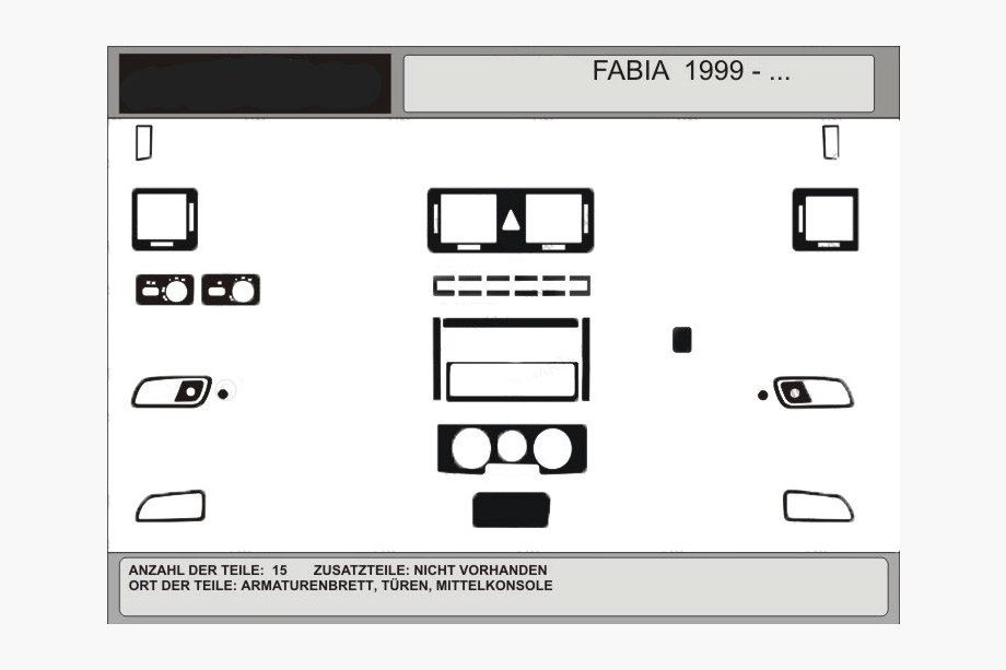 Skoda Fabia 2000-2007 Angebot! Armaturenbrett Blenden (helles Holzoptik) Image