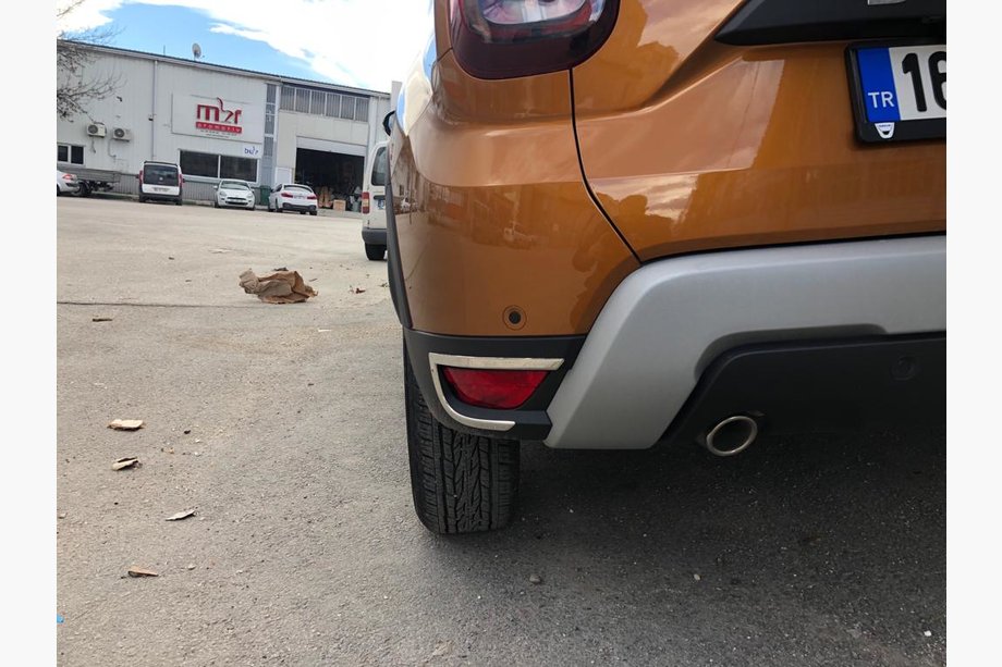 Renault Duster 2018-2024 Abdeckungen für hintere Reflektoren 2 Stk, Edelstahl Carmos - Türkischer Edelstahl Image