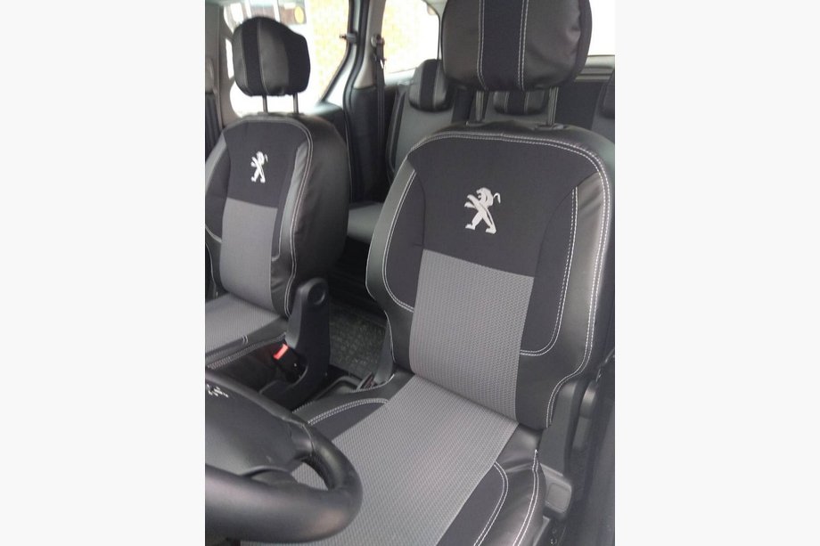 Peugeot Partner Tepee 2008-2018 Autositzbezüge (Kunstleder+Stoff, Premium) Vordersitze Image