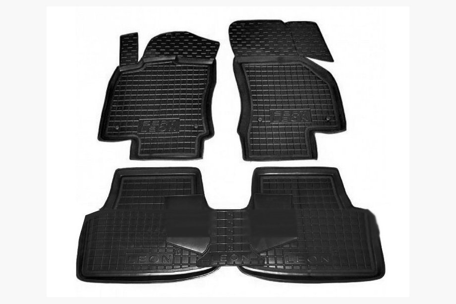 Seat Leon 2013-2020 3D Gummimatten mit Rand (Autogumm) Image