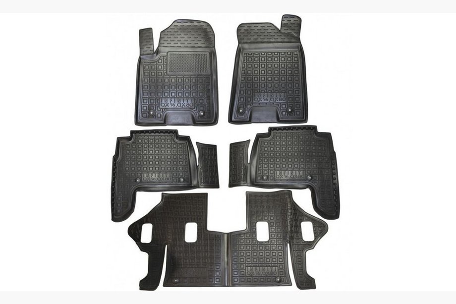 Infiniti QX56 2010-2013 Gummimatten mit Rand (Autogumm) 7-Sitzer Image