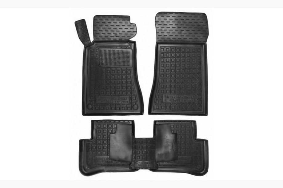 Mercedes C-class W203 2000-2007 Gummimatten mit Rand (Autogumm) Image