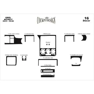 Armaturenbrett Abdeckungen Opel Astra F 1991-1998 Foto 4
