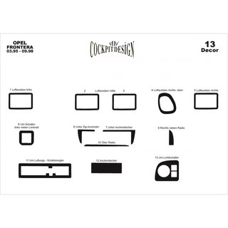 Armaturenbrett Abdeckungen Opel Frontera 1991-1998 Foto 4
