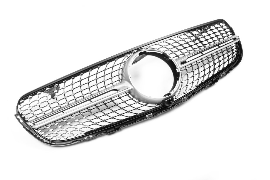 Mercedes GLC X253 2015-2022 Frontgrill Diamond Silber (2015-2019) Mit Kameravorbereitung Foto 2