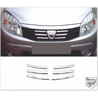 Chrom Kühlergrill Abdeckung (Edelstahl) Dacia Sandero 2007-2013 Foto 3