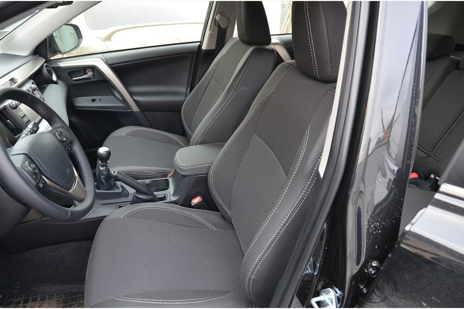 Toyota Rav 4 2013-2018 Autositzbezüge (Kunstleder↗Stoff, Premium) Image