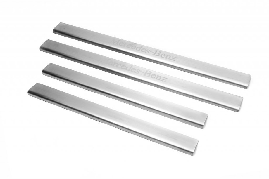 Mercedes E-class W124 1984–1997 Einstiegsleisten Abdeckungen LASER-Style (4 Stk, Edelstahl) Image