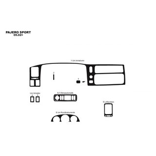 Armaturenbrett Abdeckungen (2002-2007) Mitsubishi Pajero Sport 1996-2007 Foto 3