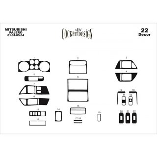 Armaturenbrett Abdeckungen (Meric) Mitsubishi Pajero Wagon III 1999-2006 Foto 2