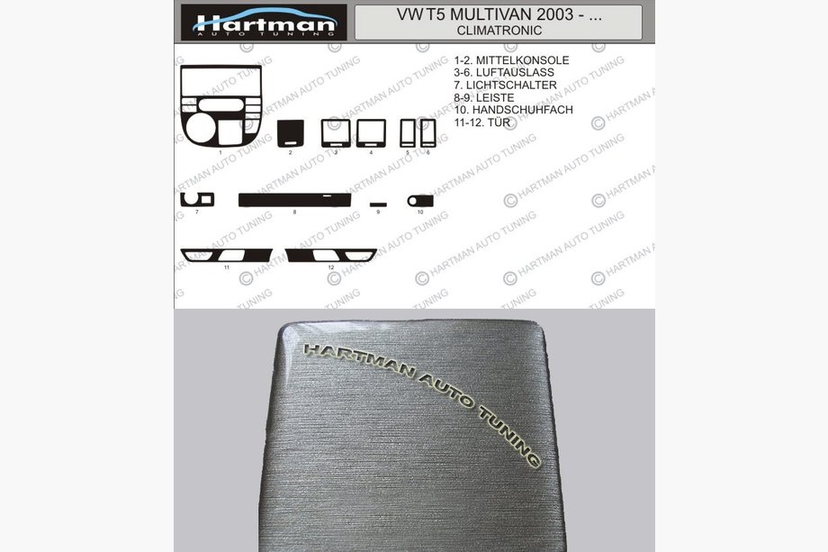 Volkswagen T5 Multivan 2003–2010 ANGEBOT! Armaturenbrett Blenden in Aluminium Optik Image