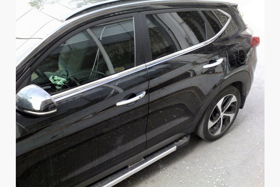 Hyundai Tucson TL 2016-2021 Fensterunterkante Zierleisten Edelstahl (6 Stk) OmsaLine - Italienischer Edelstahl Image