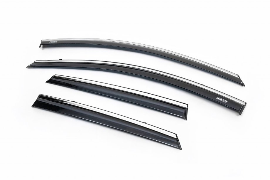 Toyota Auris 2012-2018 Windabweiser mit Chromleisten Niken (2012-2015, HB/SW, 4 Stk) Image
