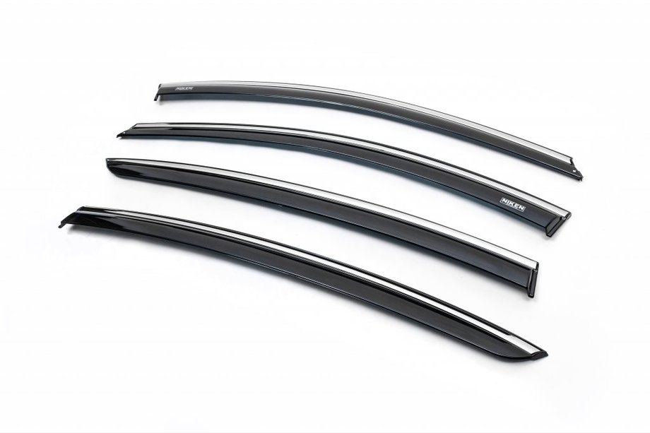 Renault Fluence 2009-2016 Windabweiser mit Chrom (4 Stk, Niken Chrome) Image