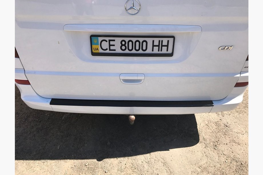 Mercedes Vito W639 2004-2014 Heckstoßstangenschutz mit Kante (DDU, Kunststoff) Glänzend Foto 3