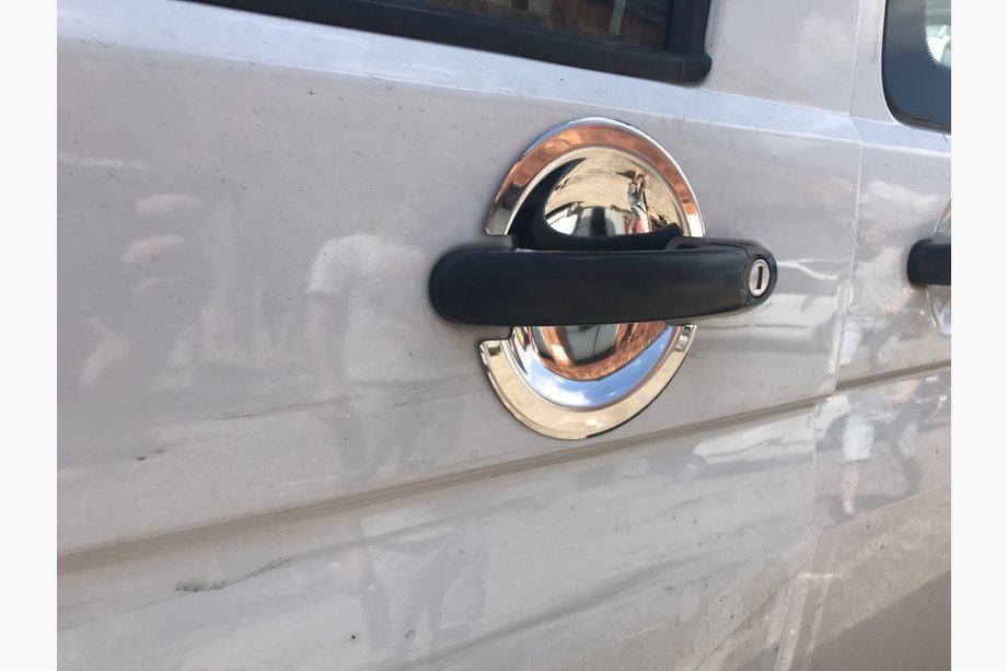 Volkswagen Caddy 2004-2010 Edelstahl Griffschalen unter Türgriffe (3 Stk) OmsaLine - Italienischer Edelstahl, 3 Stk Image