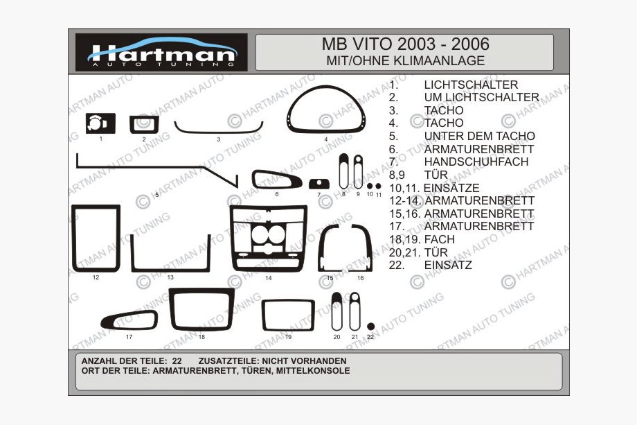 Mercedes Vito W639 2004-2014 Angebot !!! Armaturenbrett Blenden (HARTMANN) in Holzoptik Image