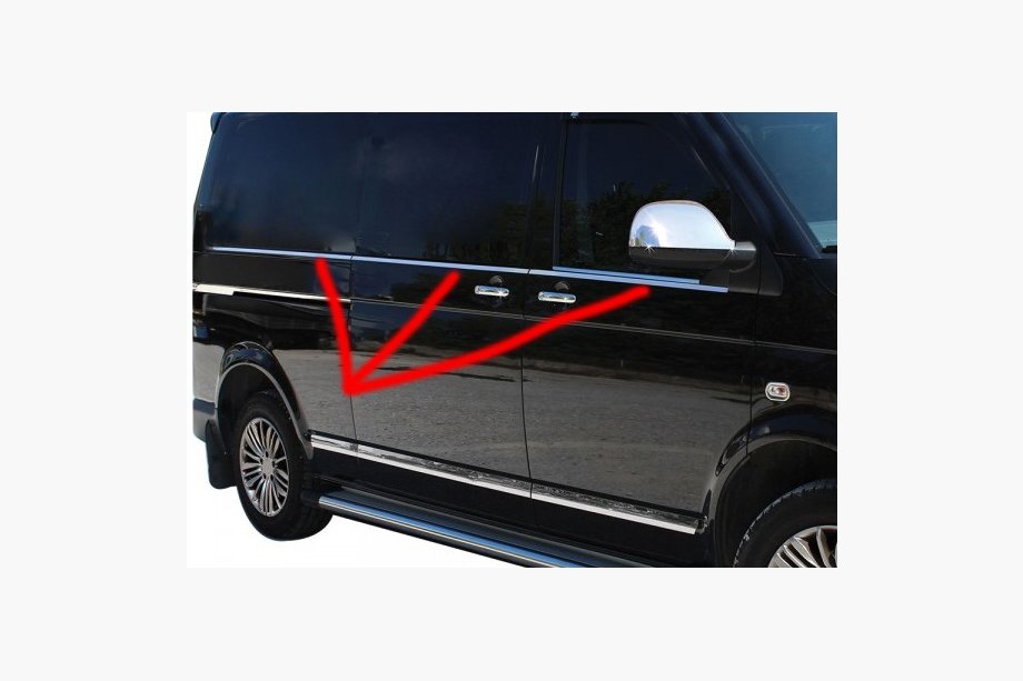 Volkswagen T5 2010-2015 Fensterunterkante Chromleisten (6-teilig, Edelstahl) Kurzer Radstand Foto 11