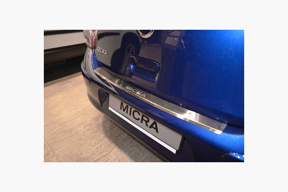 Nissan Micra K13 2011-2016 Heckstoßstangenschutz mit Kante Nataniko (Edelstahl) Image