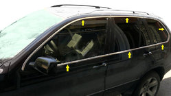 BMW X5 E53 1999–2006 Komplette Fensterumrandung Edelstahl (12-tlg.) Foto 1