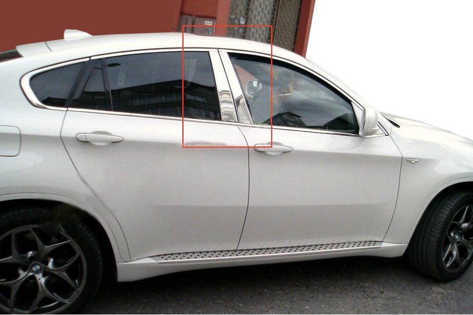 BMW X6 E71 2008–2014 Edelstahl Türsäulen Zierleisten Image