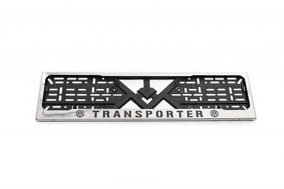 Volkswagen T5 Transporter 2003-2010 Kennzeichenhalter Chrom Transporter (1 Stk, Edelstahl) Foto 1