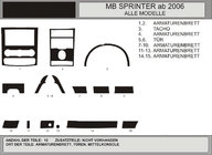 Mercedes Sprinter W906 2006–2018 Armaturenbrett Abdeckung (15-teilig, VIP-Hartman) Walnuss Foto 1