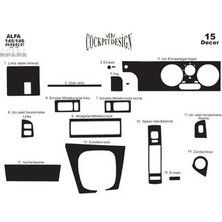 Armaturenbrett Abdeckungen (145 und 146 Alfa) Alfa Romeo 145/146 1994-2001 Foto 3