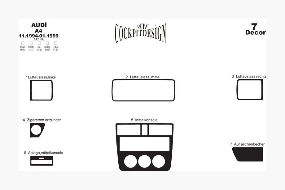 Audi A4 B5 1994–2001 Innenraum Tuning 1994-1999 (Merich) Foto 2