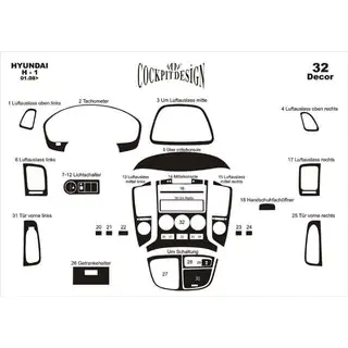 Armaturenbrett Abdeckungen (Big Set) Hyundai H300, H1, Starex 2008-2020 Foto 2