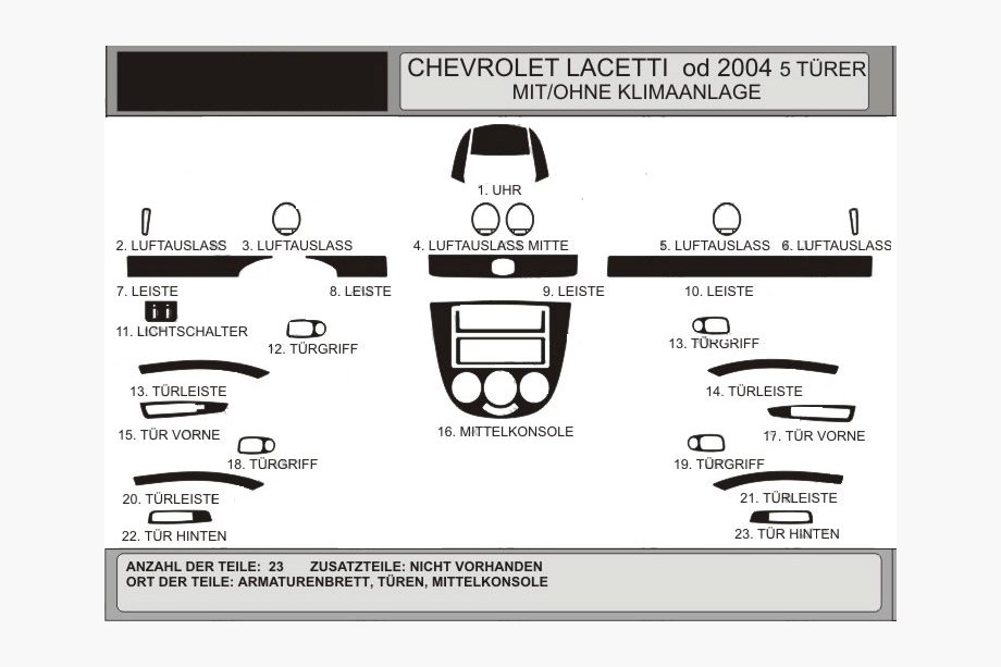 Chevrolet Lacetti 2003-2024 Armaturenbrett Abdeckung Hatchback (Hartman) Blau Image