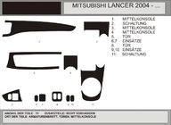 Mitsubishi Lancer 9 2004-2008 Armaturenbrett Abdeckungen (Hartman) Carbon Foto 1