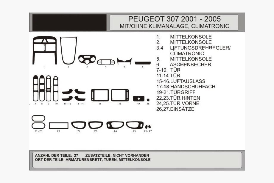 Peugeot 307 2001-2008 Innenraum Tuning (Hartman) Carbon Image