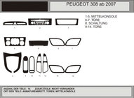 Peugeot 308 2007-2013 Armaturenbrett Abdeckungen Aluminium Foto 1