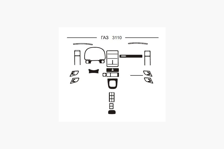 GAZ-31 1981-1992 Armaturenbrett Abdeckungen (Hartman) Aluminium Image