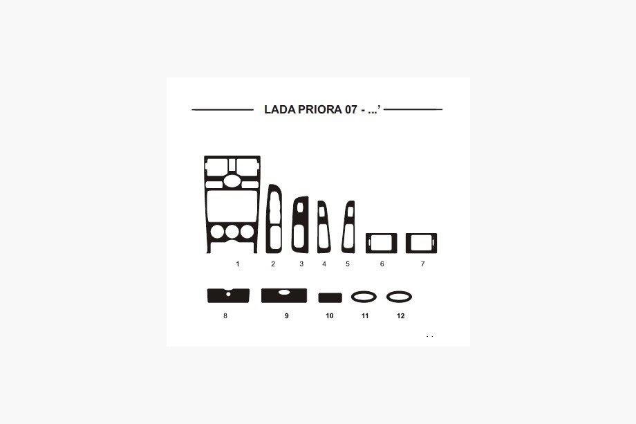 Lada Priora 2007-2018 Armaturenbrett Abdeckungen (Hartman) Image